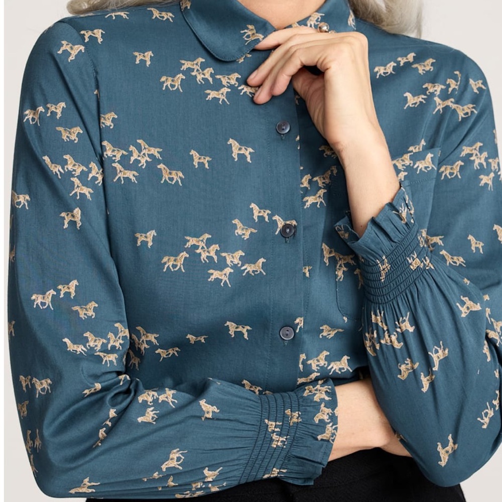 Pendleton Teal Horse Pattern Shirt - image 2